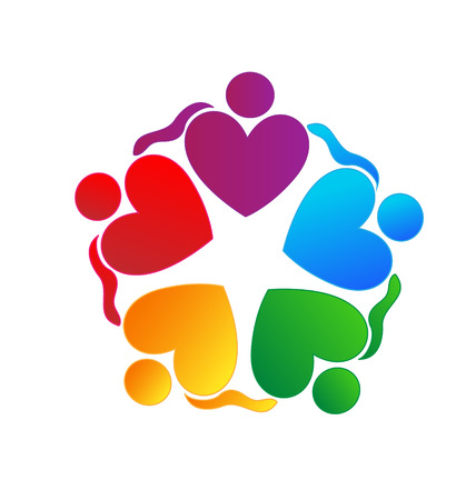 26495576 - teamwork hearts hugging people